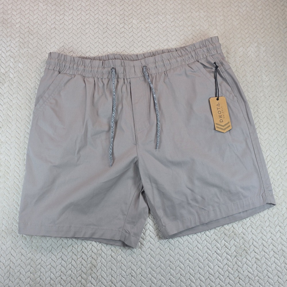 Dakota Grizzly Men XXL Gray Cotton Stretch Pull On Drawstring Utility Shorts NWT